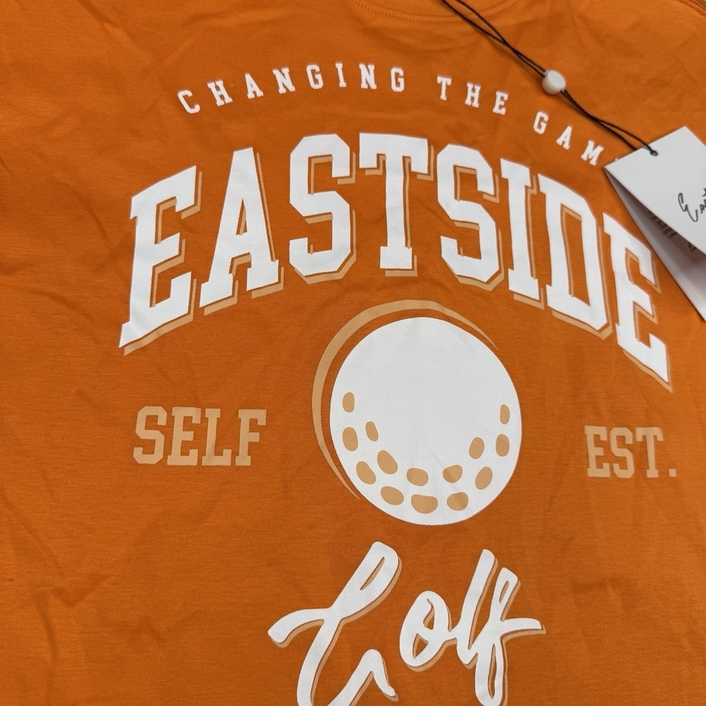Eastside Golf Shirt Womens Orange Cropped Nwt Crop Top Golfing Gym Logo Size S — image 7 of 8